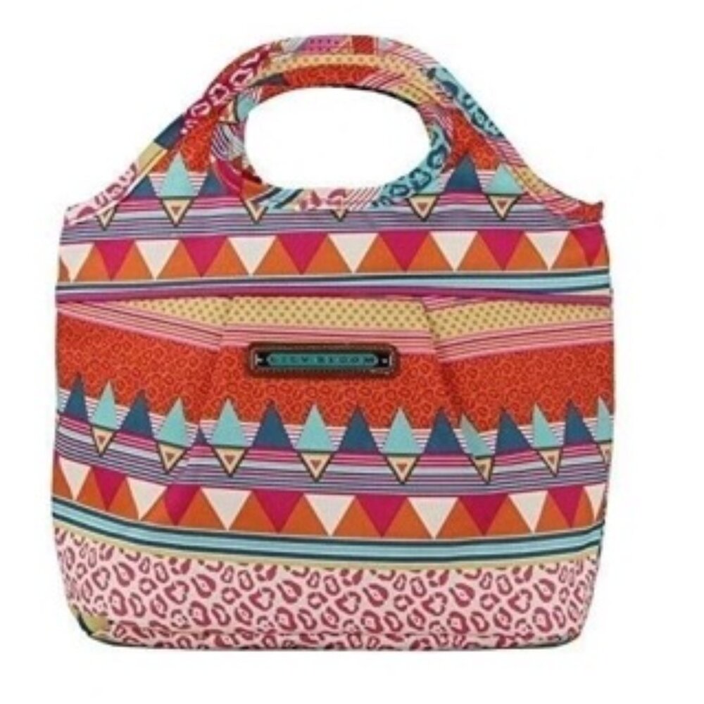 LILY BLOOM INSULATED CINCH TOP LUNCH COOLER/TOTE MULTICOLOR